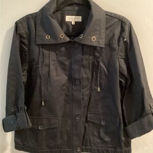 Jones New York Black Utility Jacket with Drawcord